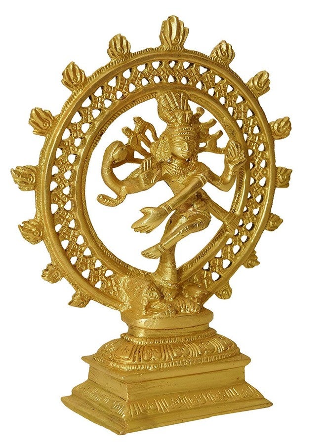 CRAFTHUT Brass Statue/Idol of Natraj for Blessing, Health, Happiness and Stability at Home & Office Dimension-(LxBxH - 17 x 5 x 21) cm, Weight - 1 Kg - Image 2